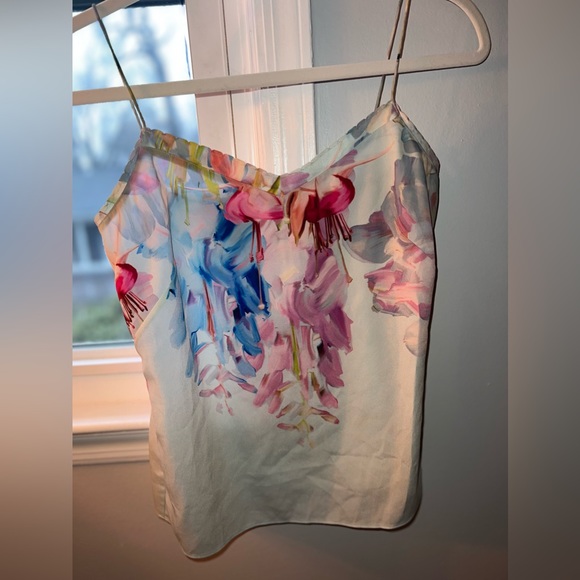 π¨Ted Baker London Watercolor Floral Designer Sleeveless Cami Tank Top Blouse π¨ - Picture 2 of 6